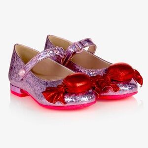 Sophia Webster Glittery Purple and Red Kids Dress Shoes